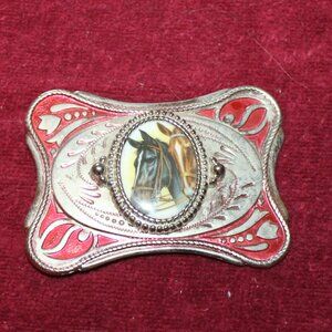 Vintage Horse Head Cameo Belt Buckle